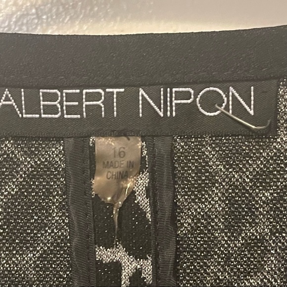 Albert Nipon Size 16 Black/Silver Blazer - Picture 5 of 5